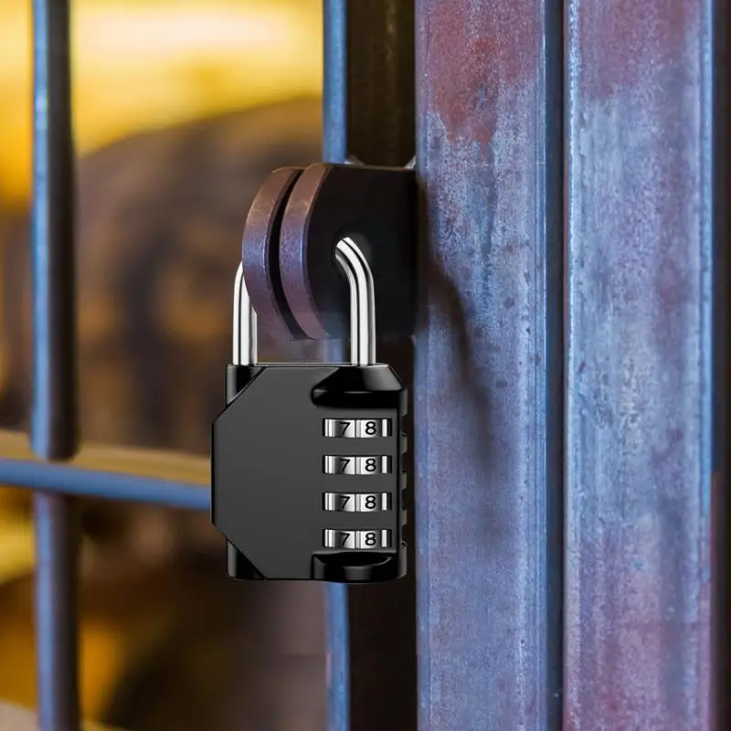 4-digit Password Padlock Outdoor Gate Combo Lock Gym Locker Antitheft Combination Lock Luggage Travel Safety Lock for School Gym