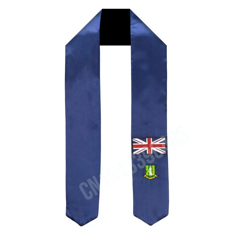 

British Virgin Islands Flag Scarf Top Print Graduation Sash Stole International Study AbroadParty Accessory