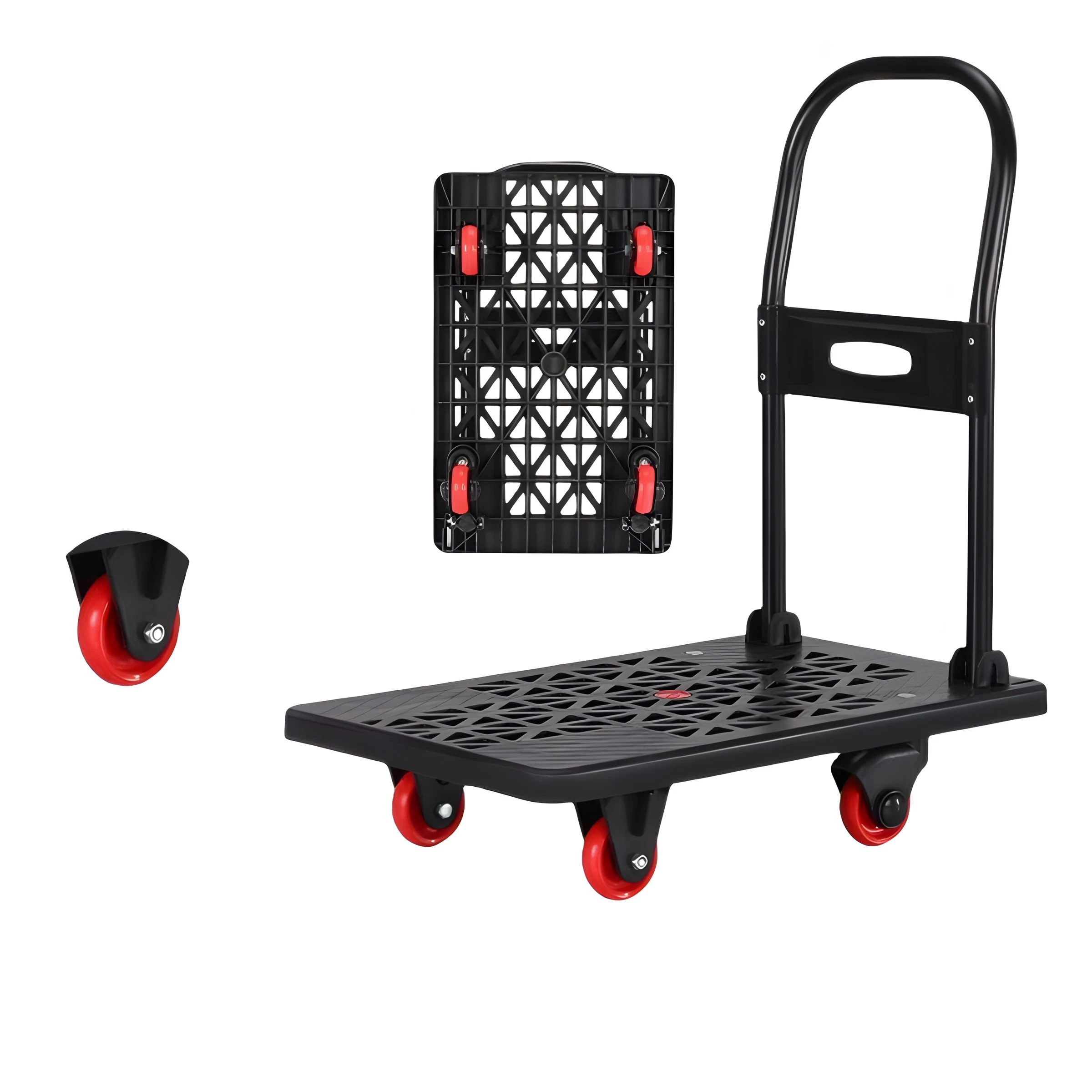 Carro de manejo con ruedas universales, carrito de mano multifuncional, logística, plegable, plano, manejo de Material de camión, venta al por mayor