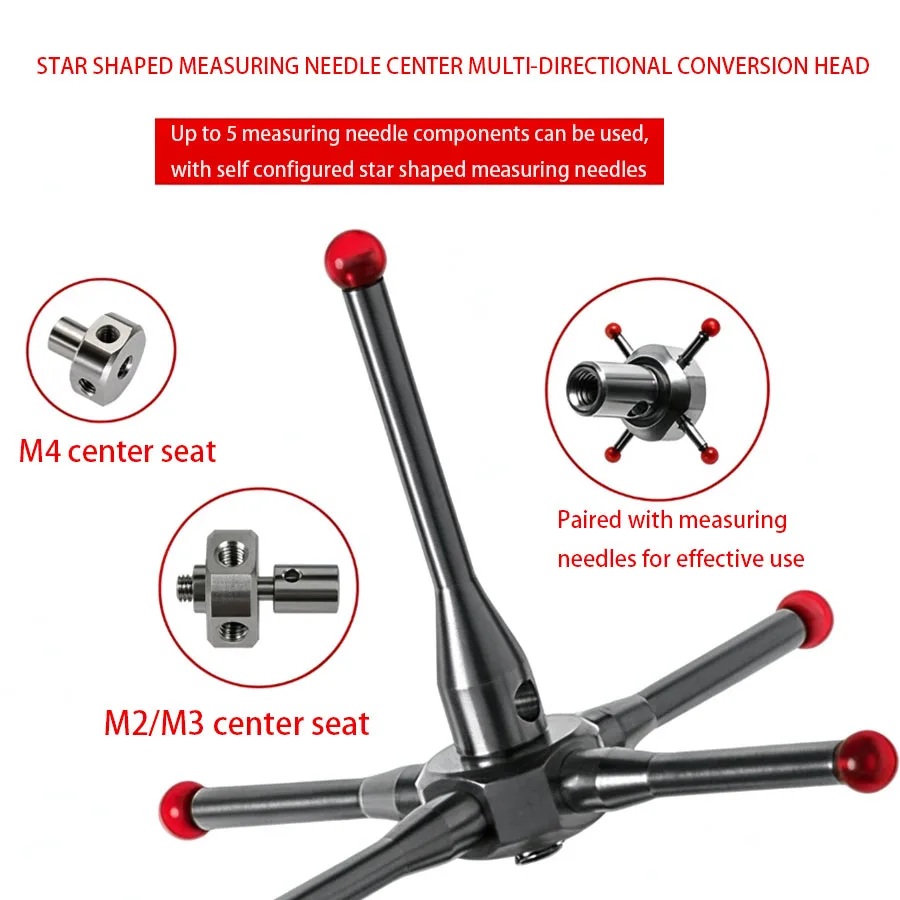 Needle thread adapter star shaped multi-directional probe conversion center bottom three coordinates M2M3M4M5
