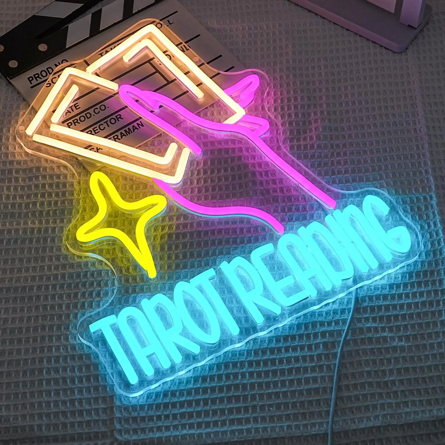 Tarot Reading Neon Sign for Wall Decor LED Dimmable Neon Light Divination for Tarot Hall Card Studio Bedroom Shop Decor Gift