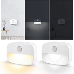 1-5PCS Led Night Light with Motion Sensor AAA Battery Powered Wireless Kitchen Cabinet Lamp for Bedroom Closet Stairs Hallway