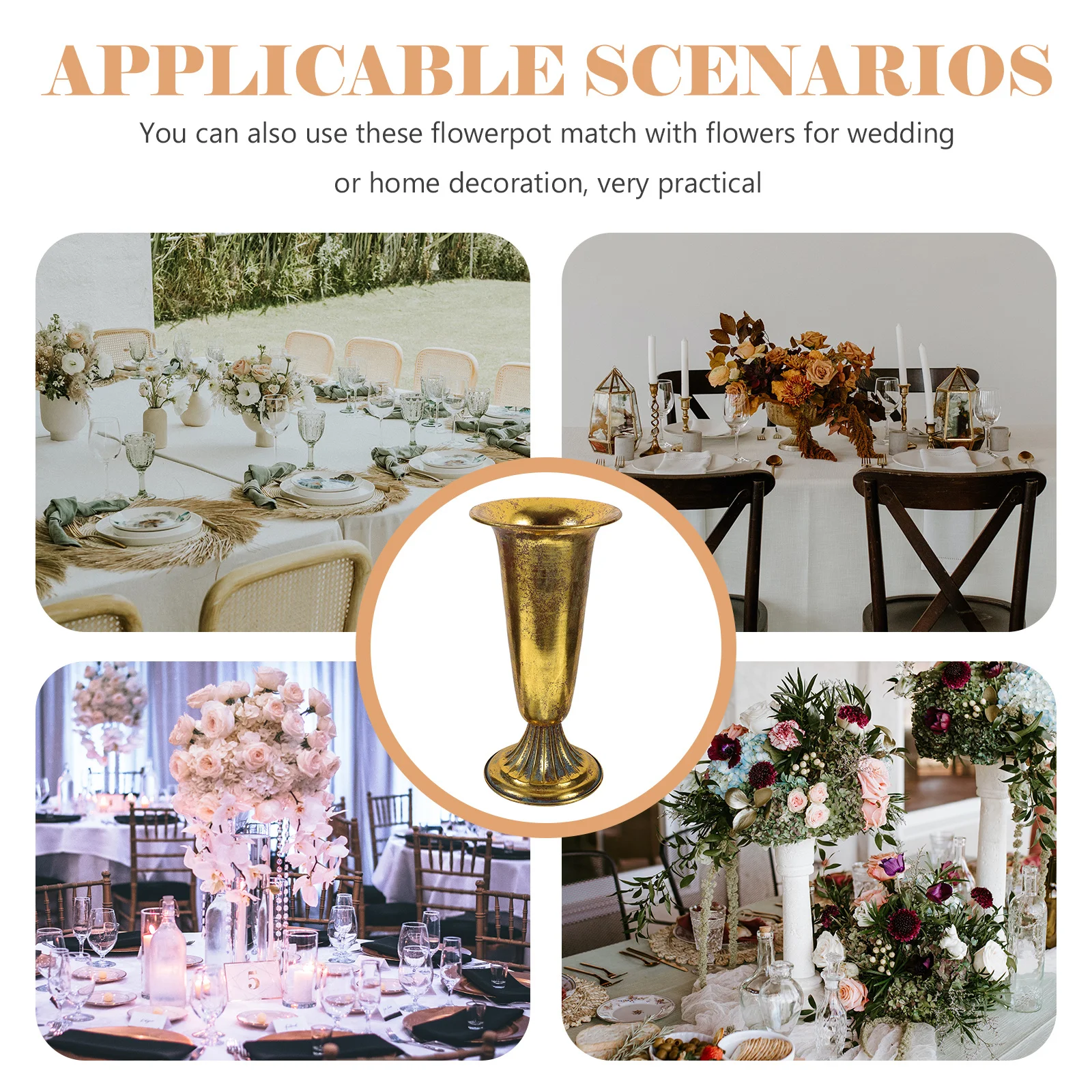 

1pc Vintage Roman Style Flowerpot Premium Iron Art Craftsmanship Decorative Plant Holder For Wedding Balcony Garden Porch Retro