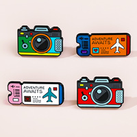 Cartoon Machine Metal Brooch Car Sewing Machine Phone Music CD Typewriter Camera Ruler Storage Card Badge Punk Pins Jewelry Gift