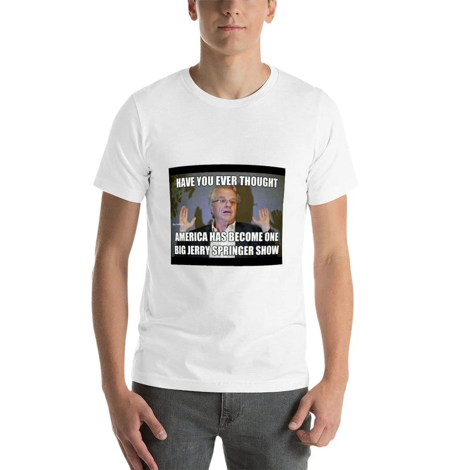 جيري سبرينغر الفكاهة تي شيرت مطبوعة تي شيرت للرجل تي شيرت رجل عادي تي شيرت #4