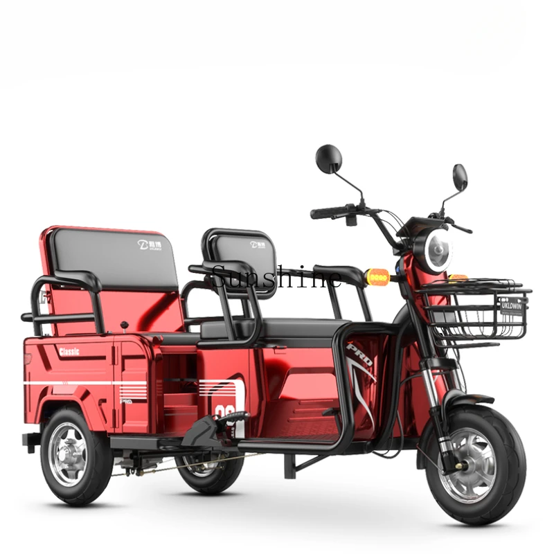 Electric tricycle passenger and cargo three-person battery car