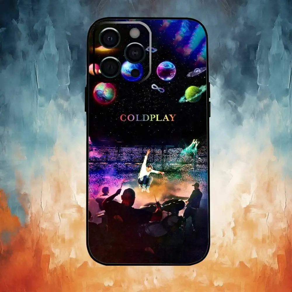 حافظة هاتف C-Coldplay Band لهاتف iPhone17,16,15,14,13,12,11 Plus، Pro Max غطاء أسود ناعم #6