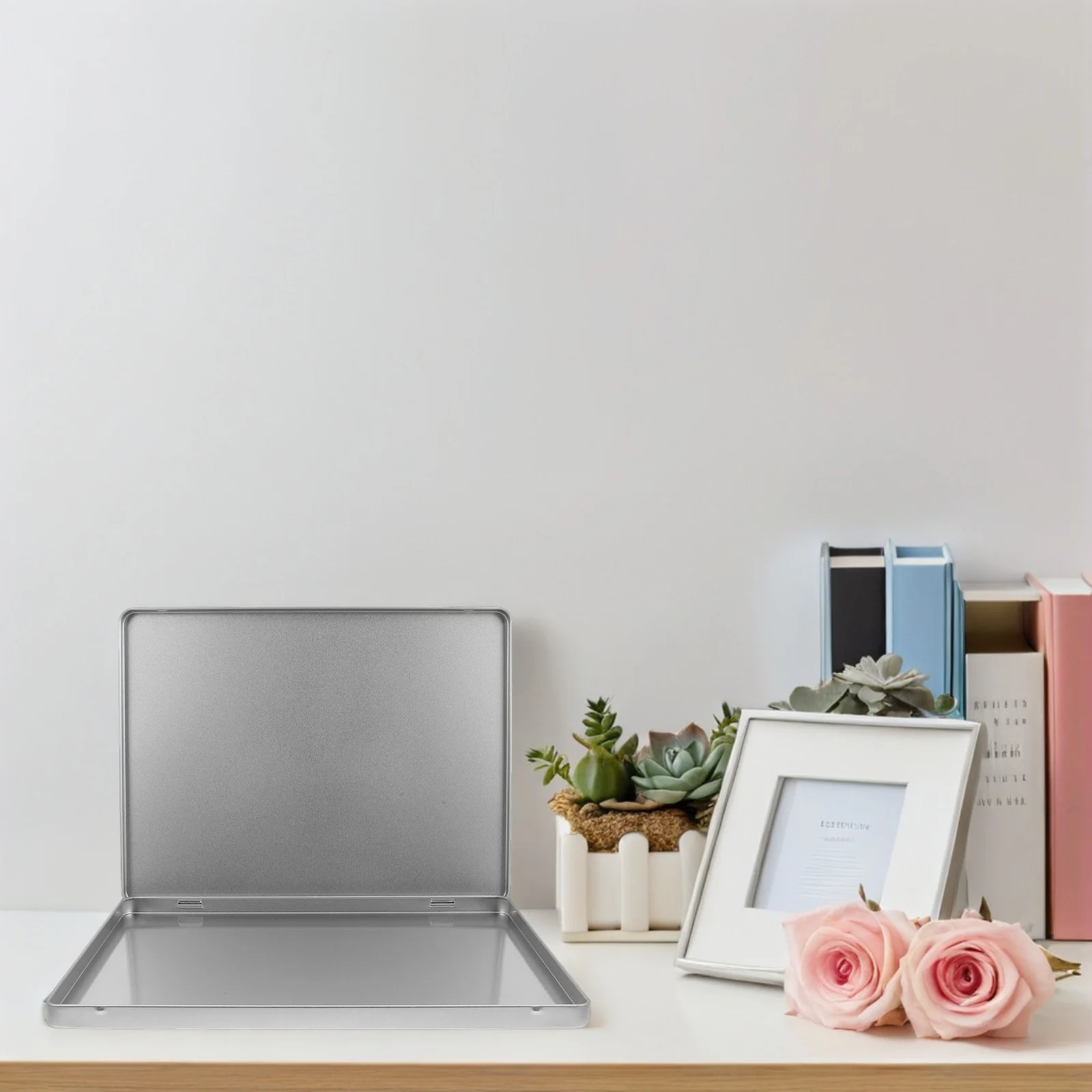 صندوق ملفات كبير A4 غطاء صندوق تخزين حديدي منظم مستندات محمول ألبومات الصور إيصالات اللوازم المكتبية حقيبة للتخزين