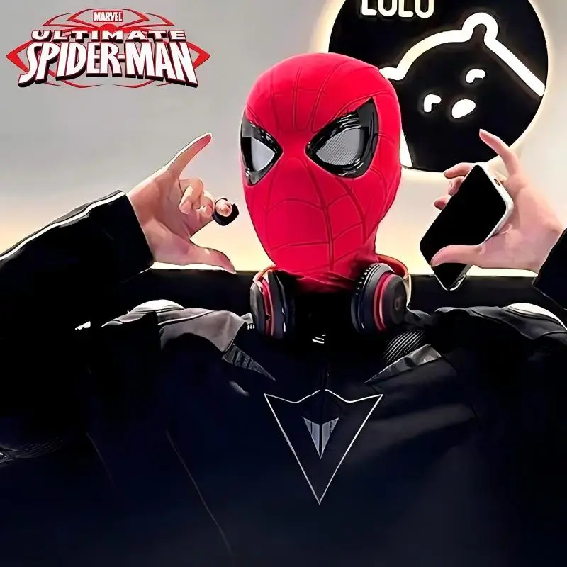 Spider Man Headset Game Version Miles Eyes Mobile Halloween Cosplay Glowing Blink Face Birthday Gift