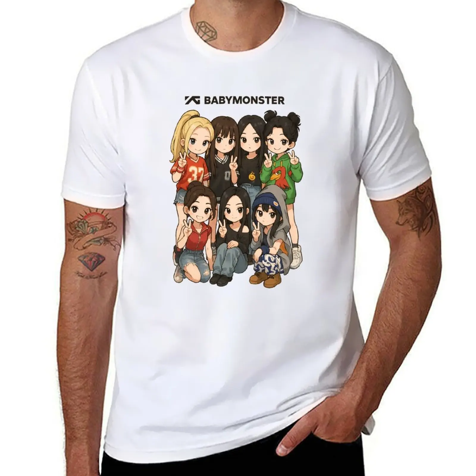 

Babymonster (KPOP) T-Shirt t shirt for man 100 percent cotton cotton tshirt 100% T-Shirt