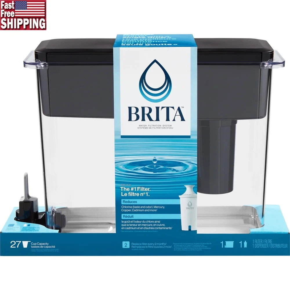 

Очень большой 27-чашковый диспенсер для воды с фильтром Ultramax со стандартным фильтром, уменьшает примеси хлора, ртутные примеси, идеальные семей