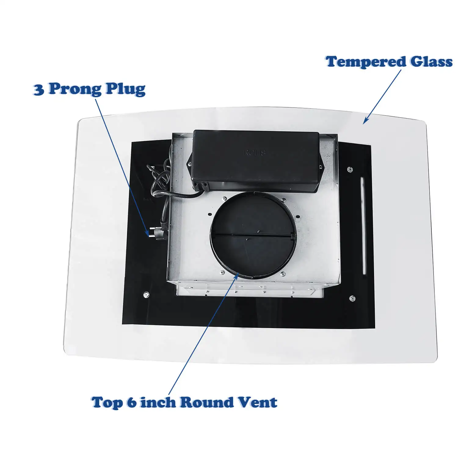 36 Inch Island Range Hood 900 CFM Stainless Steel Ceiling Mount, Touch Control with 4 LED Lights, Permanent Filters Convertible‌