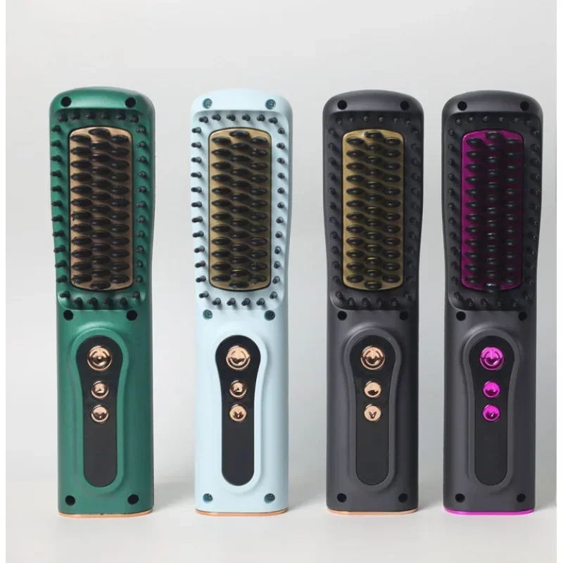 New dual purpose curling straightening styling comb hair salon portable charging straightener USB wireless curling comb