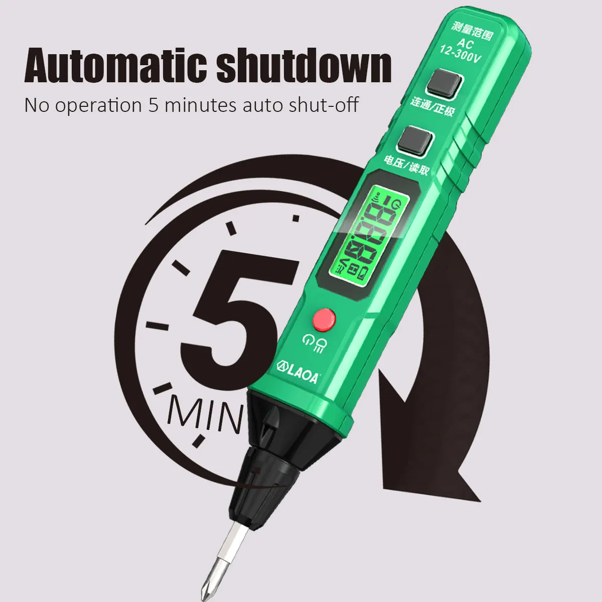 LAOA Inductive Digital Display Stylus with LED Illumination Interchangeable One Character Cross Tip