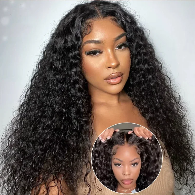 

220%Density 36 Inch 13x6 Transparent Lace Front Wig Pre Plucked With Human Hair Natural Color Deep Wave Lace wigs For Women