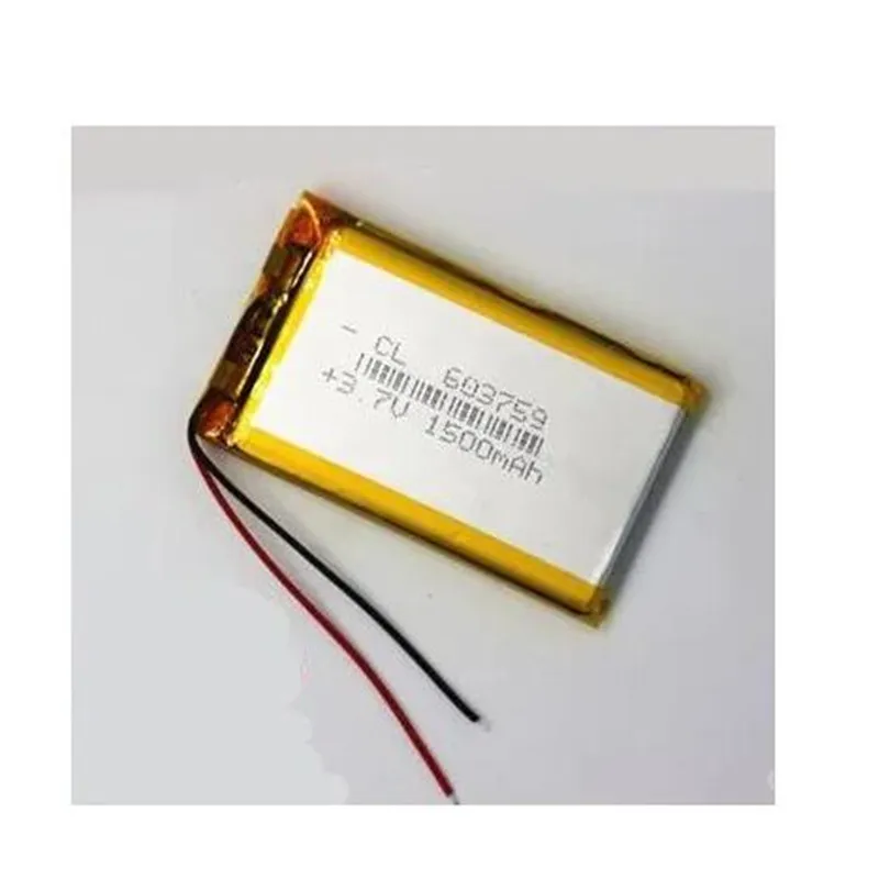 

2Pcs/Lot 3.7V 1500Mah 603759 Polymer Lithium Ion Li-po Rechargeable Battery For GPS Power Bank Game Player