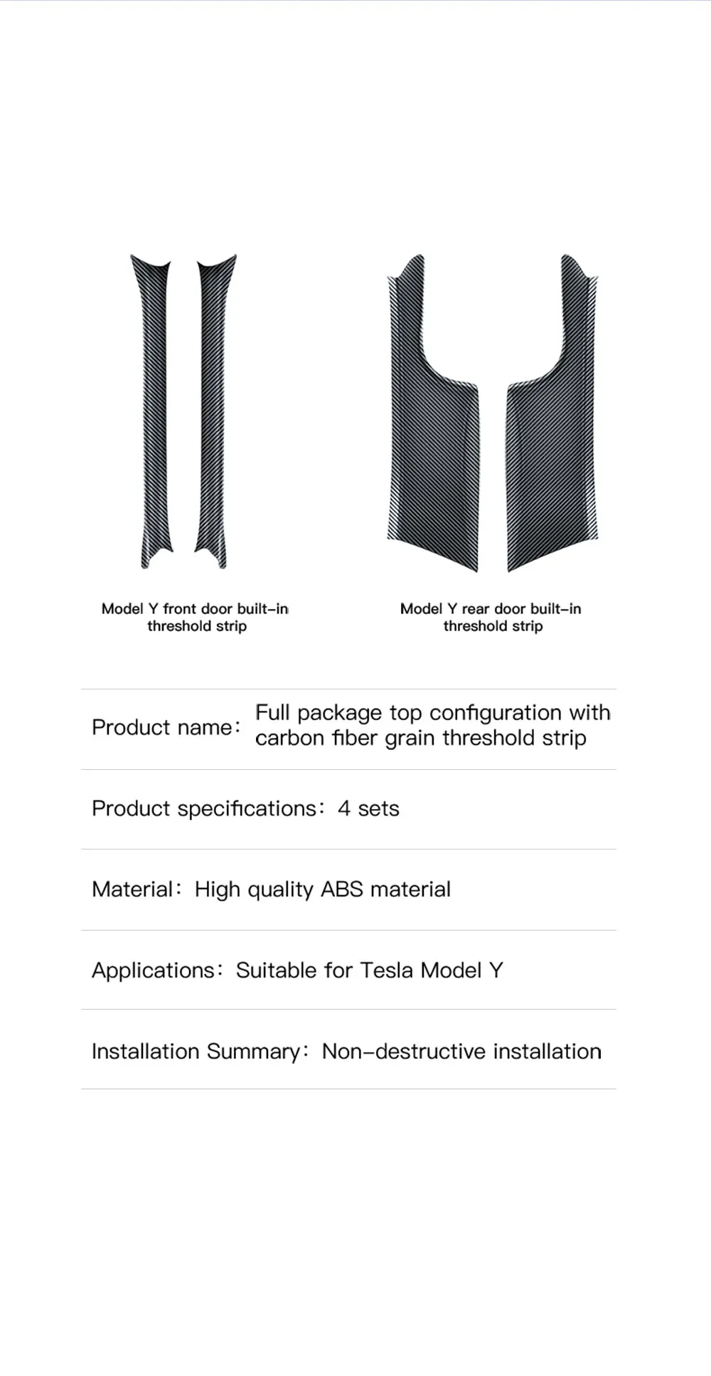 YZ für Tesla Model 3Y Highland Juniper 2021–2025, hintere Einstiegsleiste, Schutzleiste, Sitz, Anti-Kick-Pad, Eckenschutz, Zubehör – Detail 11