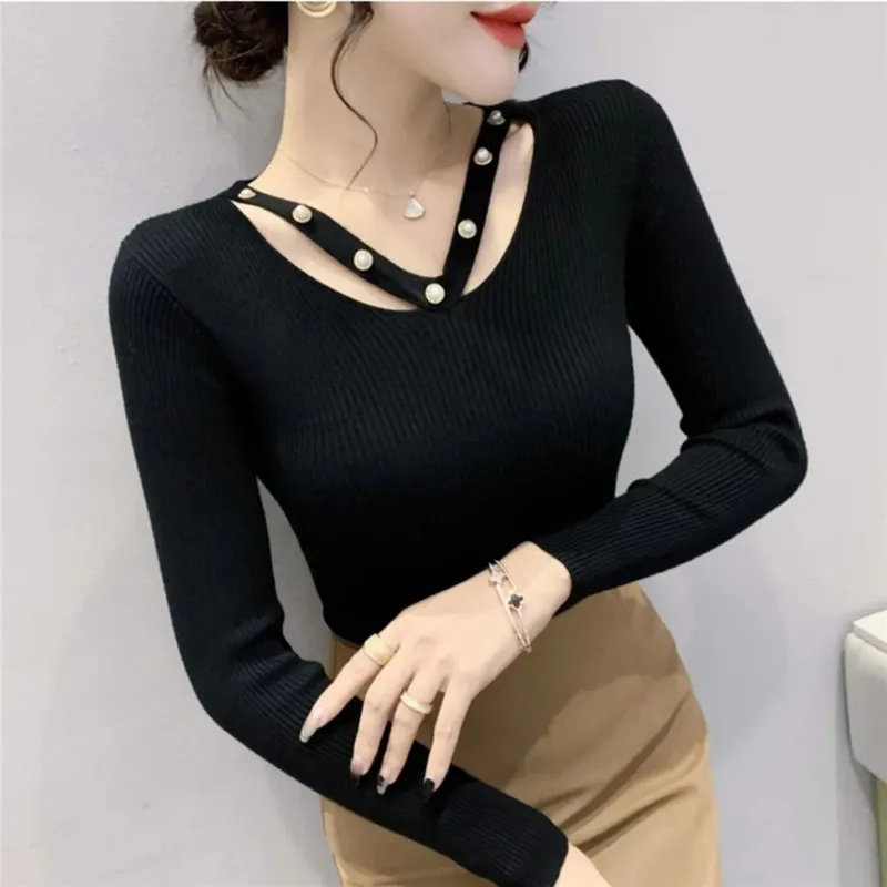 

Long-sleeved Bottoming Shirt Women's Autumn Winter 2025 New Fashion Pullover Female Sweater Slim Ladies Joker Sweater Blouse
