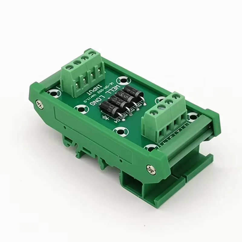 DIN rail mountable 4 Channel Diode Protection Terminal Block IN5408 3A/1000V Diode Terminal Block.