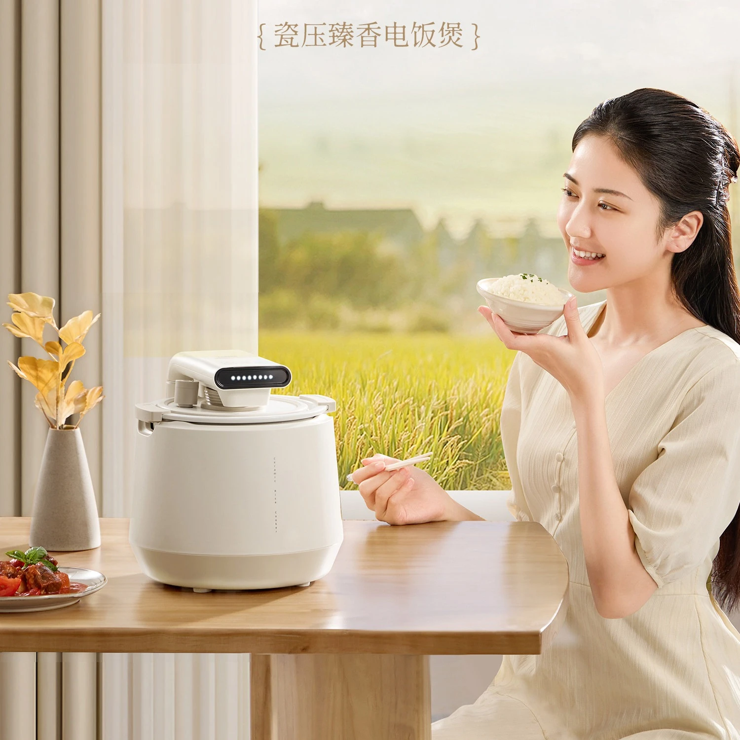Ice Flame All-Ceramic Inner Tank 2L Rice Cooker Micro-pressure Heat Cycle  Household Small Non-metallic Rice Cooker