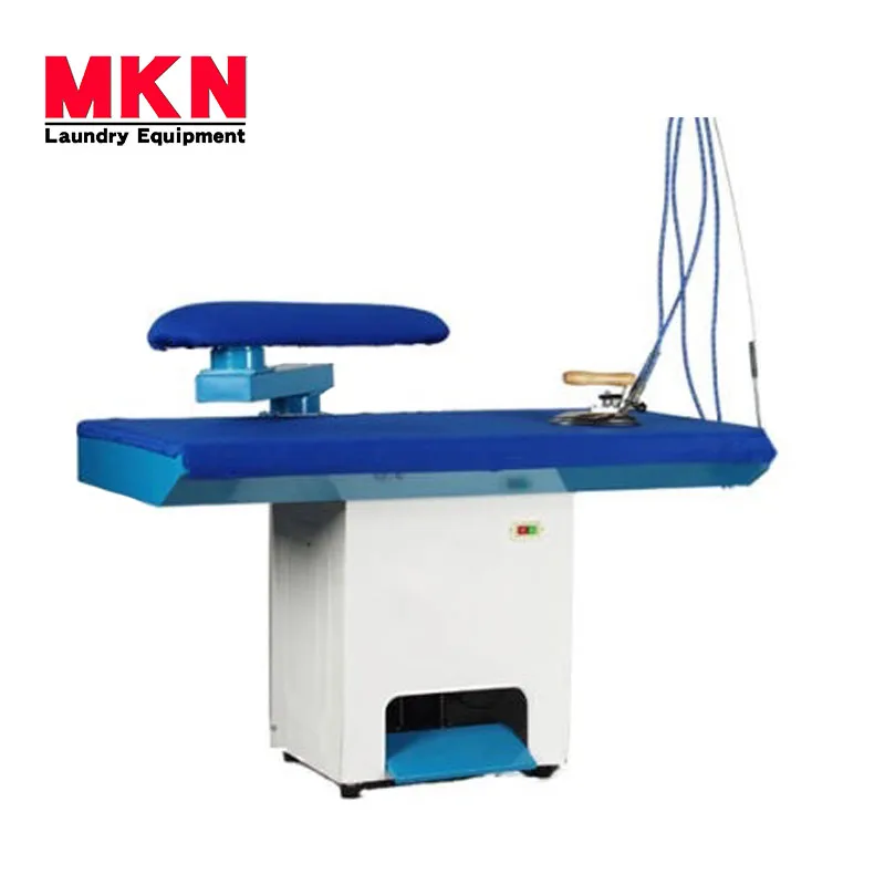 

Shanghai MKN Factory Supply Industrial Electrical Ironing Table With Fixed 3kw Steam Generator And Steam Iron For England