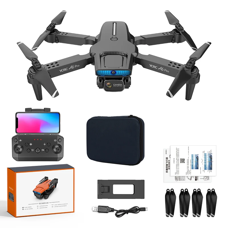 2.4G Foldable Remote Control Drone HD Dual Camera Optical Flow Hover Obstacle Avoidance Remote Quadcopter Flying Toy For Kids