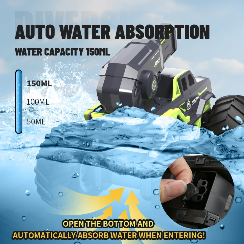 DWI Water speelgoed RC Auto 2.4G Afstandsbediening Amfibische Speelgoed Voertuig voor Kinderen met Water Schieten en Stunt Actie kids gift