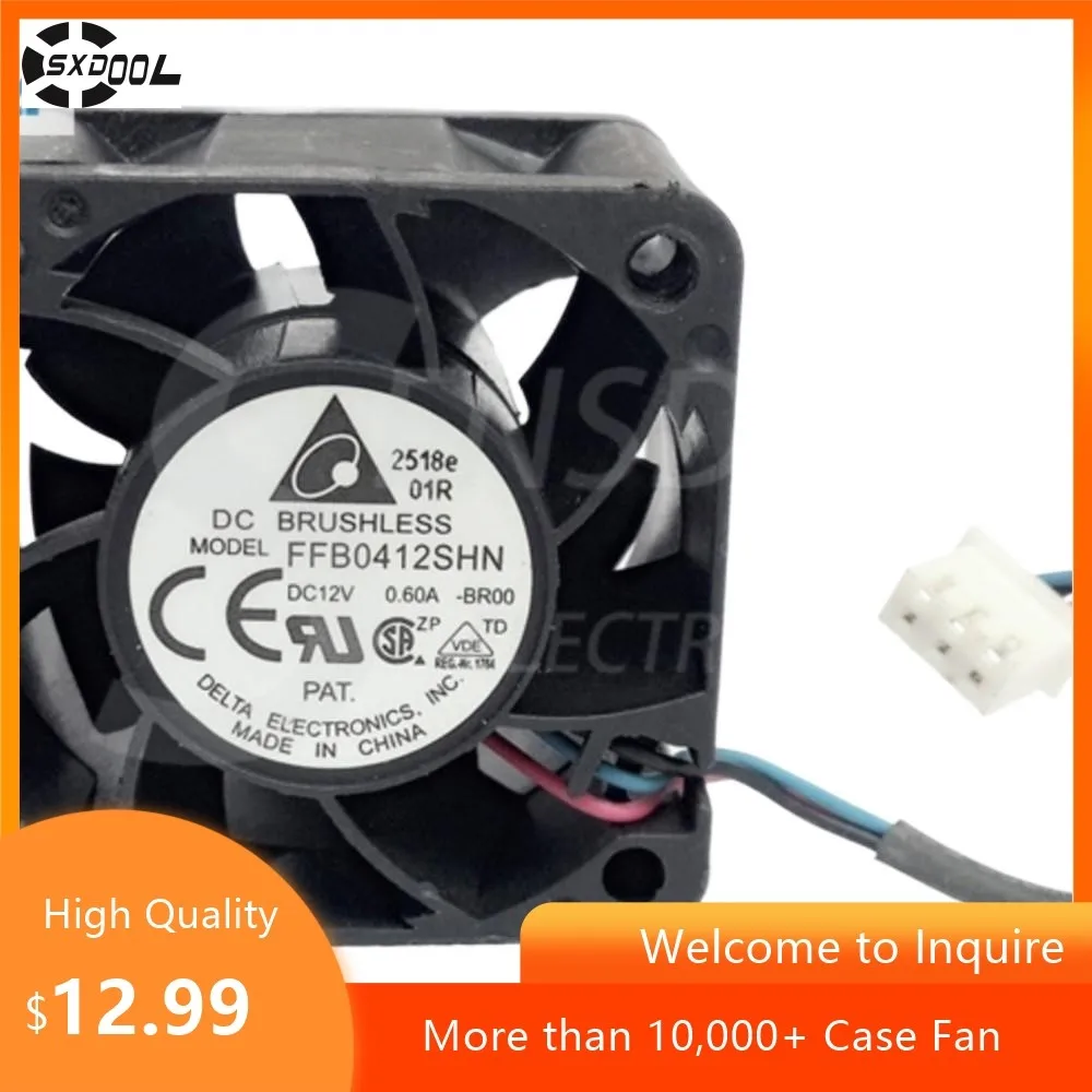 2pcs 40mm Fan for Delta FFB0412HN DC 12V Server Inverter Axial 8000RPM, Dual Ball , 13.2 CFM, Tachometer Function