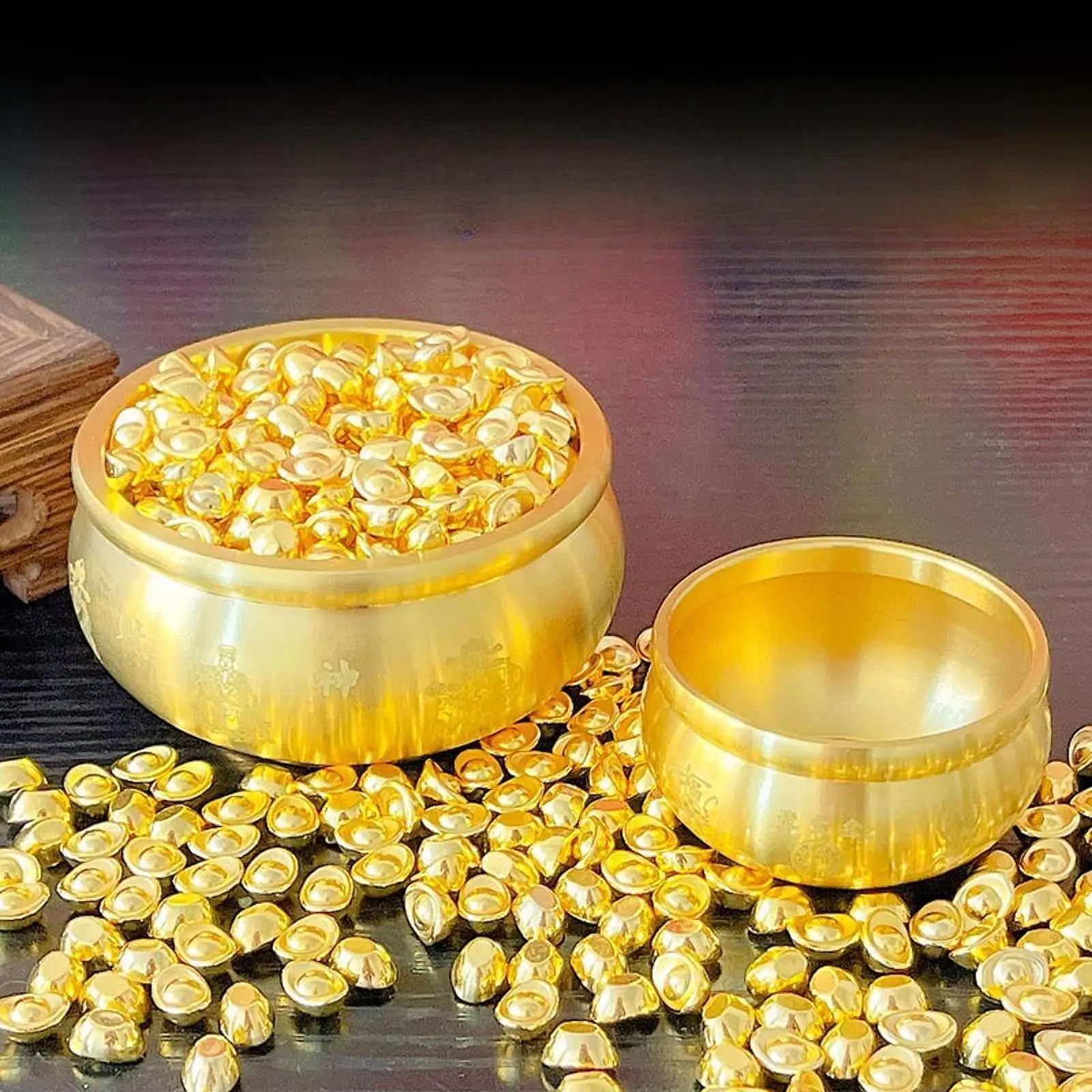 

Чаша с сокровищами фэн-шуй, таз для удачи, настольное украшение, декоративная чаша для новоселья