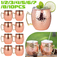 Stainless Steel Cocktail Wine Cup Moscow Mule Mug Hammered Copper Plated Beer Cup Coffee Cup Bar Drinkware for Ramadan Shatterpr