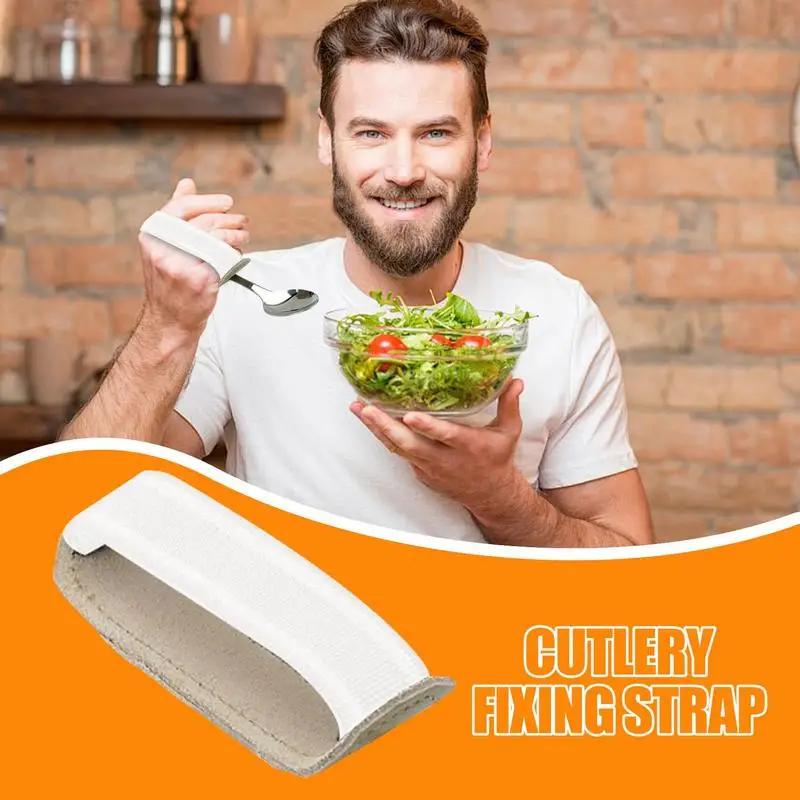 Utensil Cuff Elastic Hand Cuff for Holding Cutlery Lightweight Eating Assistance Cuff Portable Utensil Holder Strap for Elderly