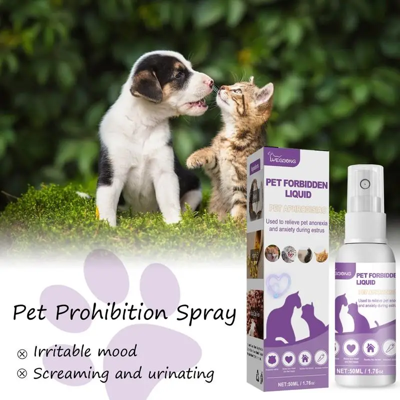 Pet Estrus Calming Spray Safe Healthy Calming Diffuser Cat Anti Anxiety Liquid Prevent Howling Soothe Mood For Calming Emotions