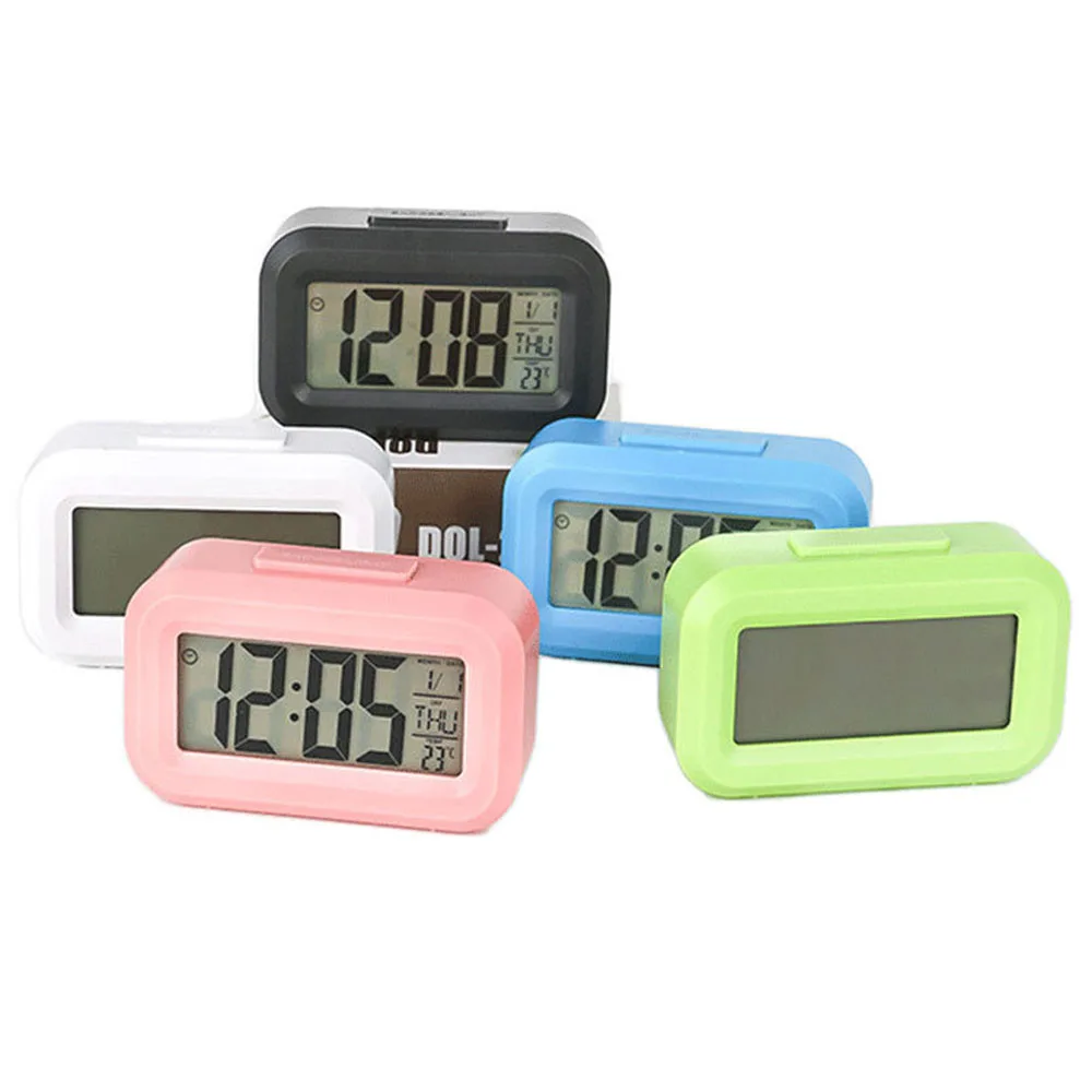 Mini Timer Kid Alarm Clock Student Time Manager Desktop Clock Kitchen Timer with Backlit Time/Temperature/Date Dispaly Clock