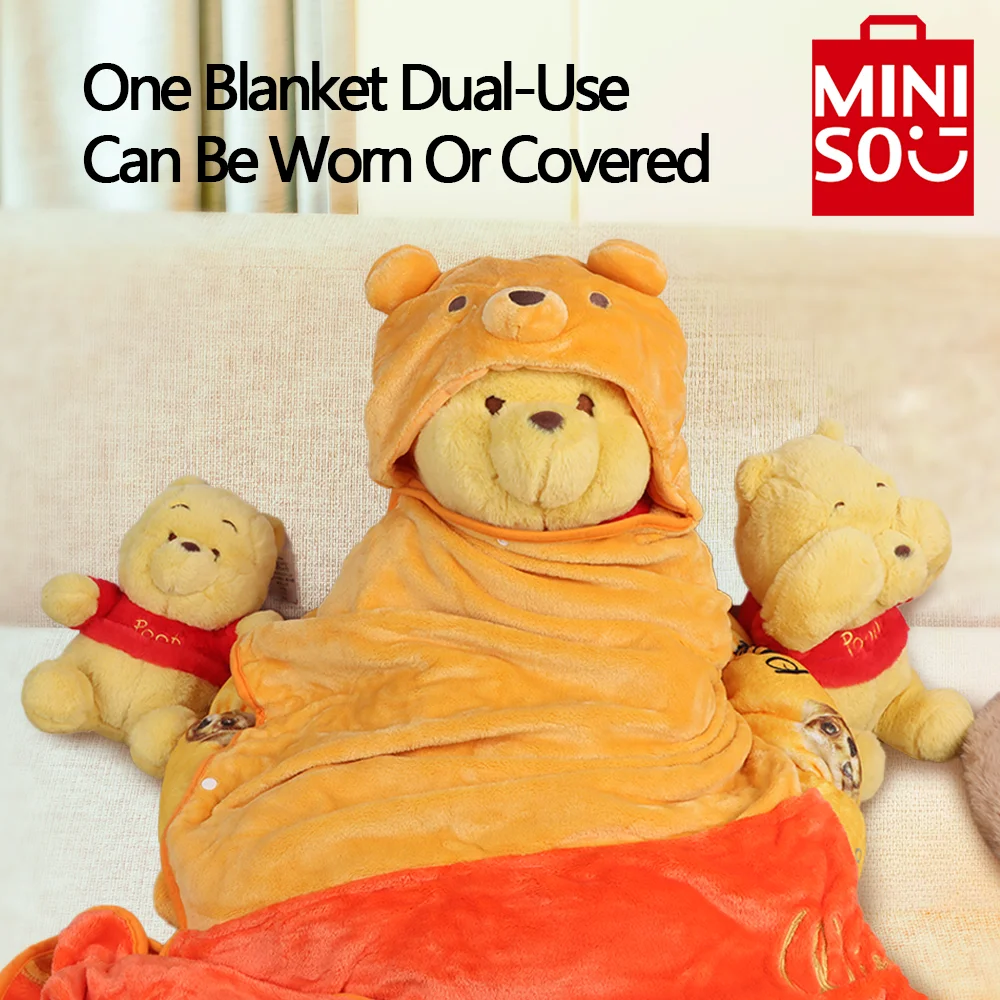 140x90 سنتيمتر Miniso ديزني ويني ذا بوه منشفة استحمام لينة وماصة المرجان المخملية منشفة المنزل الكبار الأطفال الكرتون حمام توي