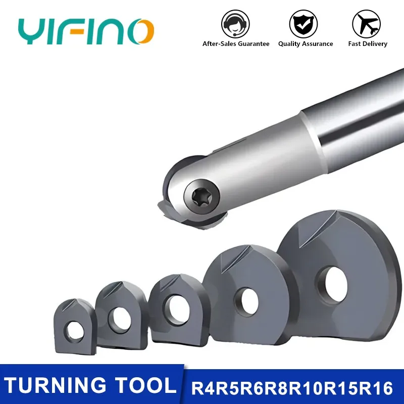 YIFINO R4R5R6R8R10R15R16 Ball End Milling Insert P3200 CNC Semi-Circular Turning Tool For For T2139 Toolholder