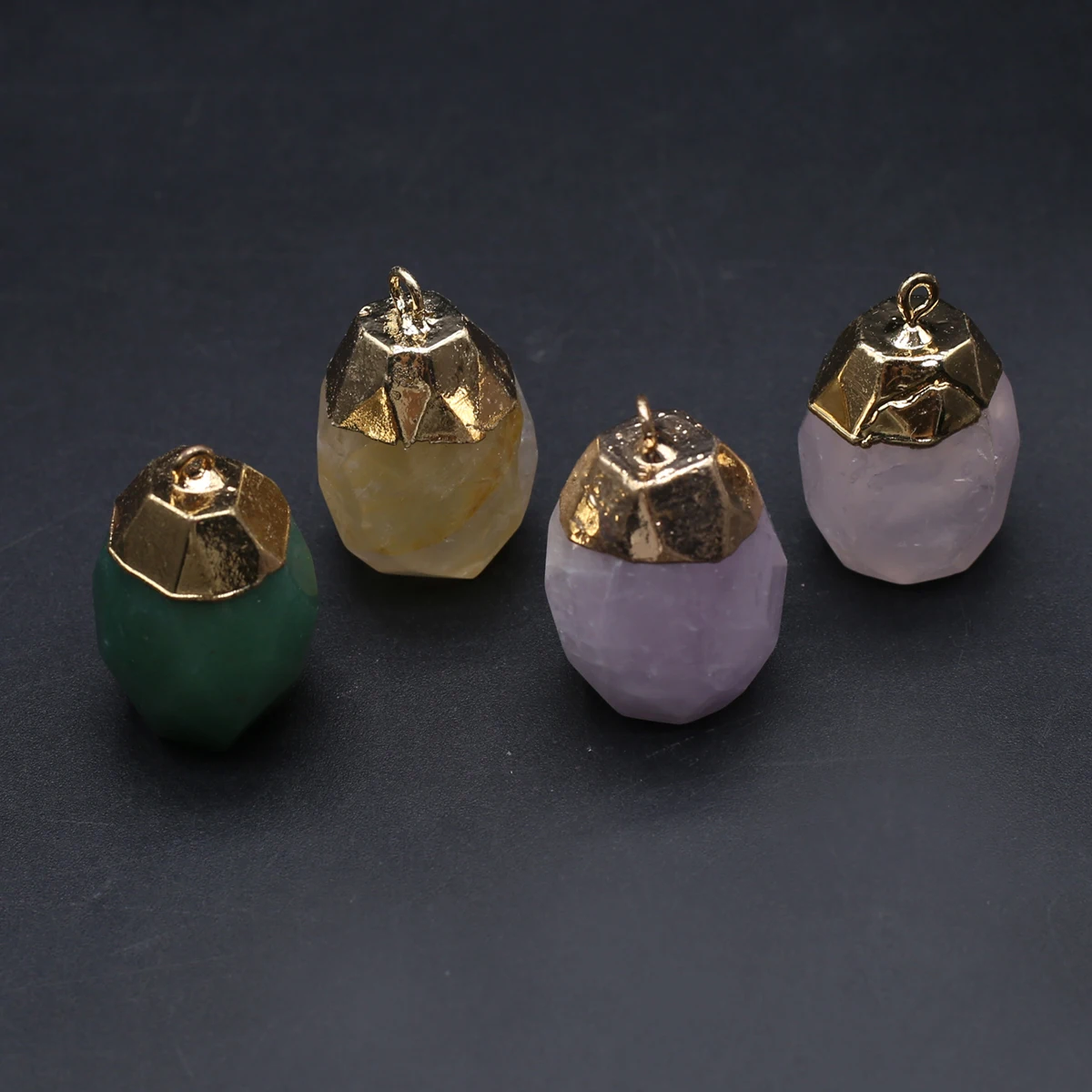 5PCS Wholesale Natural Semiprecious Stone Random Color Cylindrical Pendant Jewelry Making DIY Necklace Earrings Accessories Gift