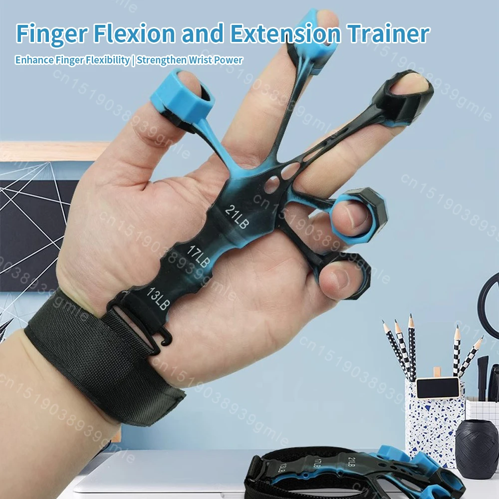 Silicone Finger Trainer 5-Finger Wrist Tensioner Enhance Wrist Strength Finger Trainer Rehabilitation Flexion Extension Trainer