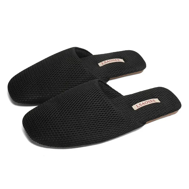 

Spring and Summer Breathable Mesh Toe-covering Simple and Fashionable Slippers Women and Men Anti-slip Rubber Soles Home Use