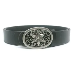 2024 New Personalized Fashionable and Versatile Hexagonal Star Buckle Retro Leather Belt Women's Jeans Dress Accessories