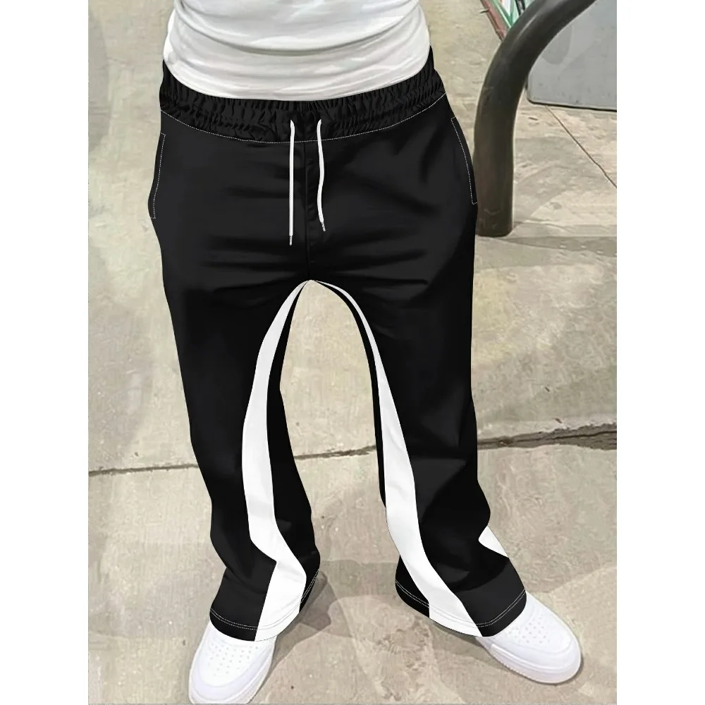 Y2K Hip-Hop Schnelltrocknende Hose Unisex Sommer Paisley-Blumenmuster Vollfarbdruck Kontrastierender geteilter Saum Weites Bein Streetwear Lange Hose – Detail 5