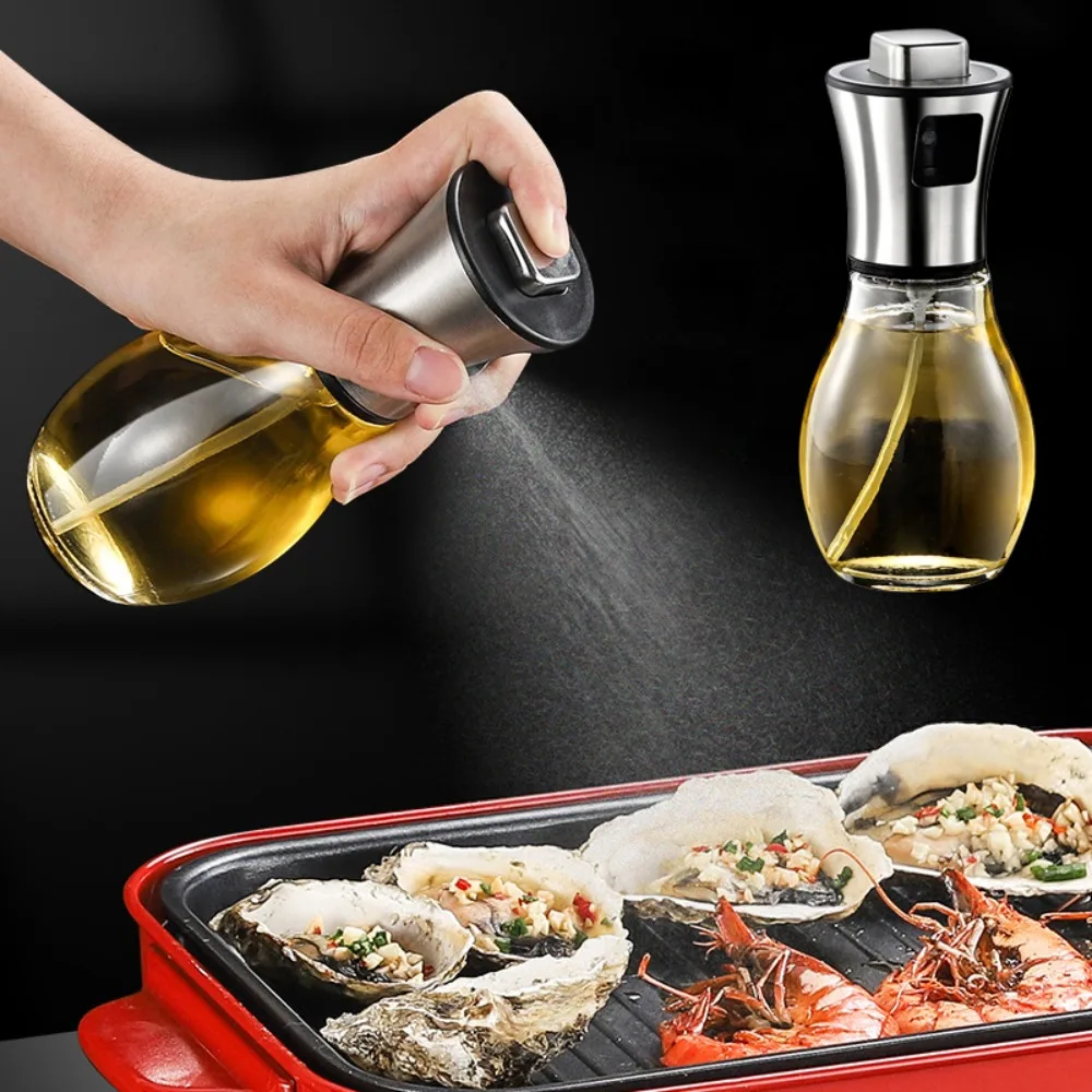 Oil Spray Pot Oil Sprayer For Cooking Spray Bottle Barbecue Multi-Function Air Fryer Glass High-Pressure Baking Oil Pot Kitchen