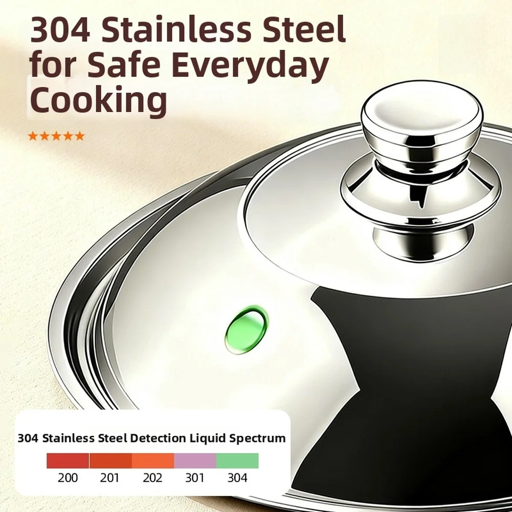 Heat Resistant Stainless Steel For Cooking Lid with Large Tempered Glass Panel for Safe and Efficient Food Preparation
