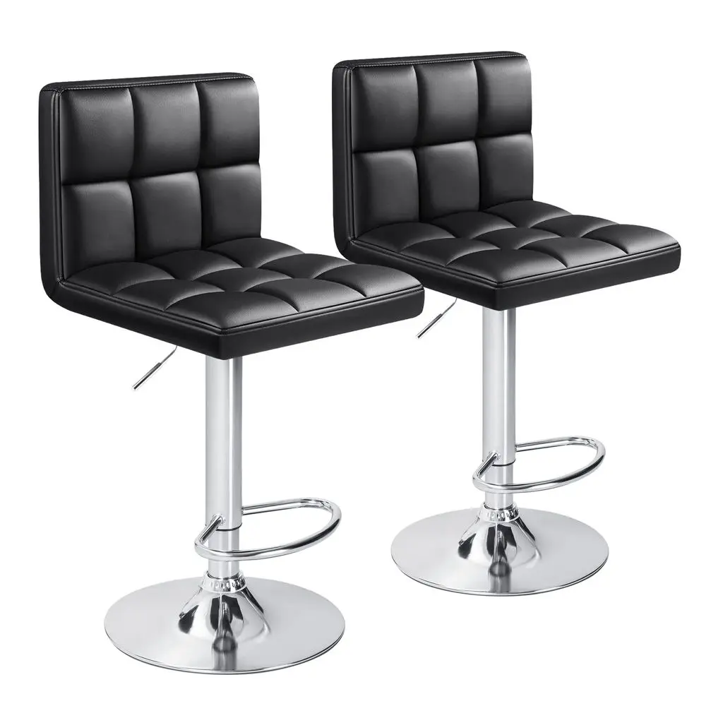 Bar Stools Modern Pu Leather Swivel Adjustable Barstools Armless Counter Height Swivel Bar Stool Synthetic Leather Height Squar