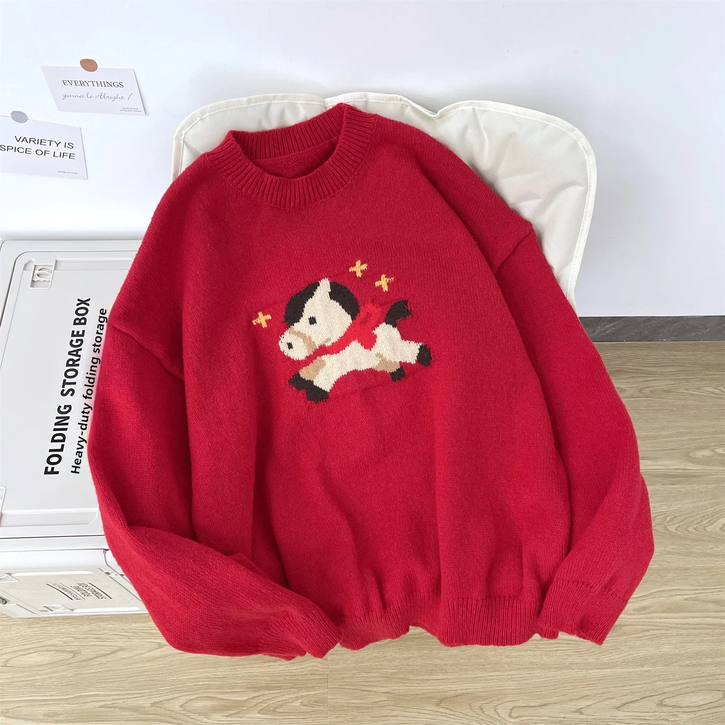 

Красный вязаный свитер для мужчин: повседневный, модный, с новогодним дизайном, удобный, свободного кроя, для весенне-осеннего сезона