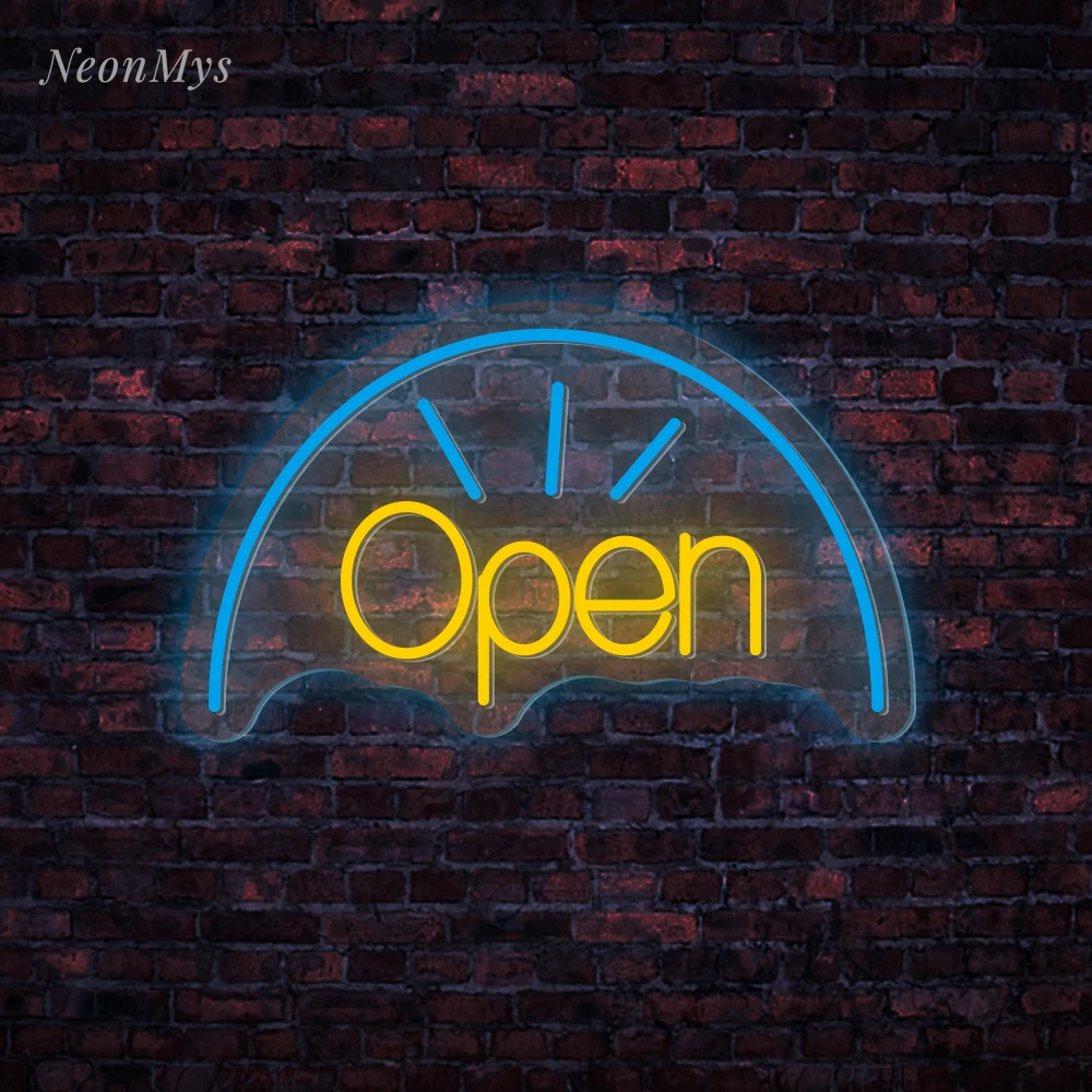 

Open Neon Sign Business LED Night Light Hanging Window Shop Cafe Bar Restaurant Decoration Adjustable Brightness Neon Lamp