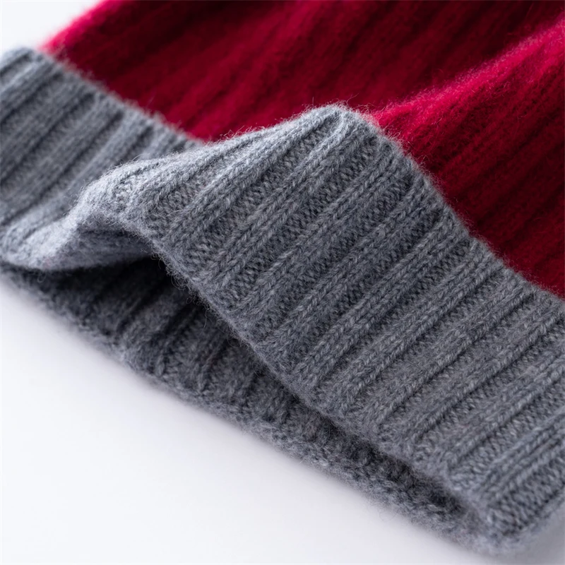 A-Class Cashmere Unisex Flanging Hats Winter Fashion Patchwork Colors Beads Outdoor Warm Knitted Casual Hats For Men/Women