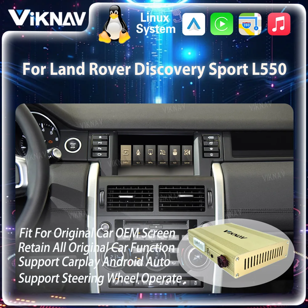 

Viknav Decoder box For Land Rover Discovery Sport 2015-2019 Wireless CarPlay Android Auto Stereo Upgrade Oem screen Retrofit