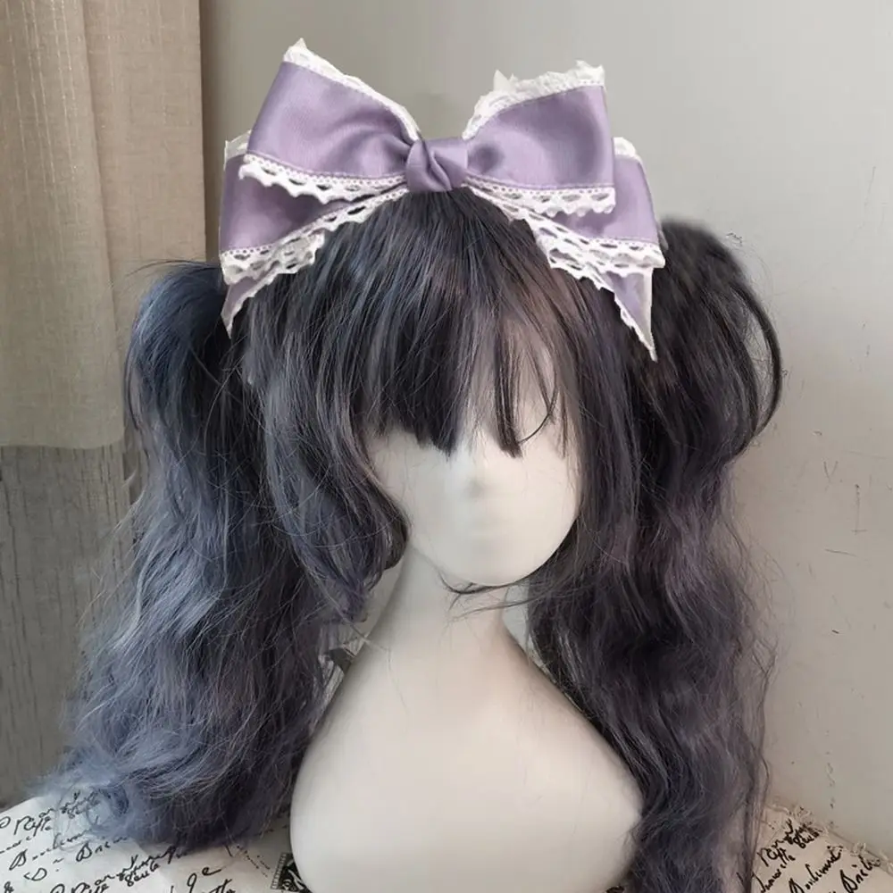 1PC Cute Lolita Headband Bowknot Hair Clip Sweet Lolita Cosplay Headdress Lace Ribbon Hairpin Handmade Headwear Anime Hair Decor