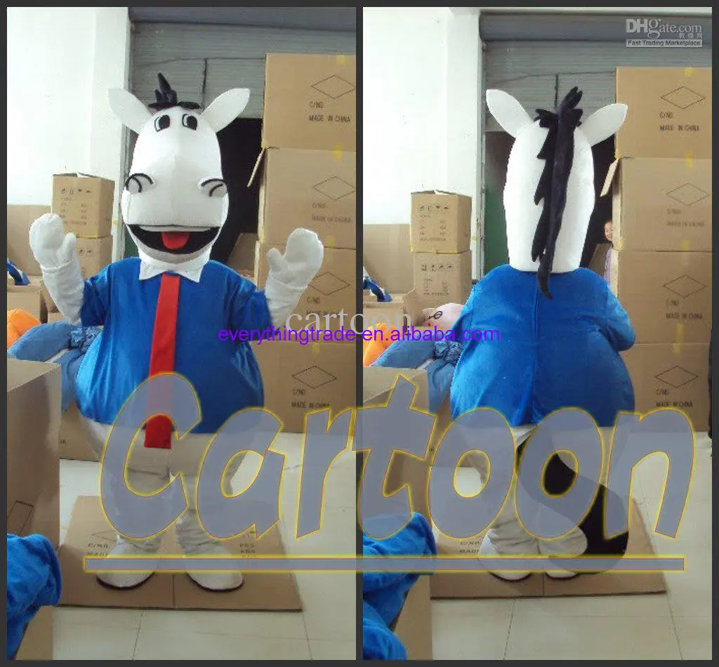 Mascote dos desenhos animados fantasia de pelúcia para adulto, burro bonito, Natal fantasia vestido, Halloween mascote, venda quente, novo