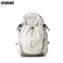 2024 New Korean Y2k Aesthetic Drawstring Schoolbag Men Women High-capacity Travel Bags Casual Vintage Simple All Match Backpacks